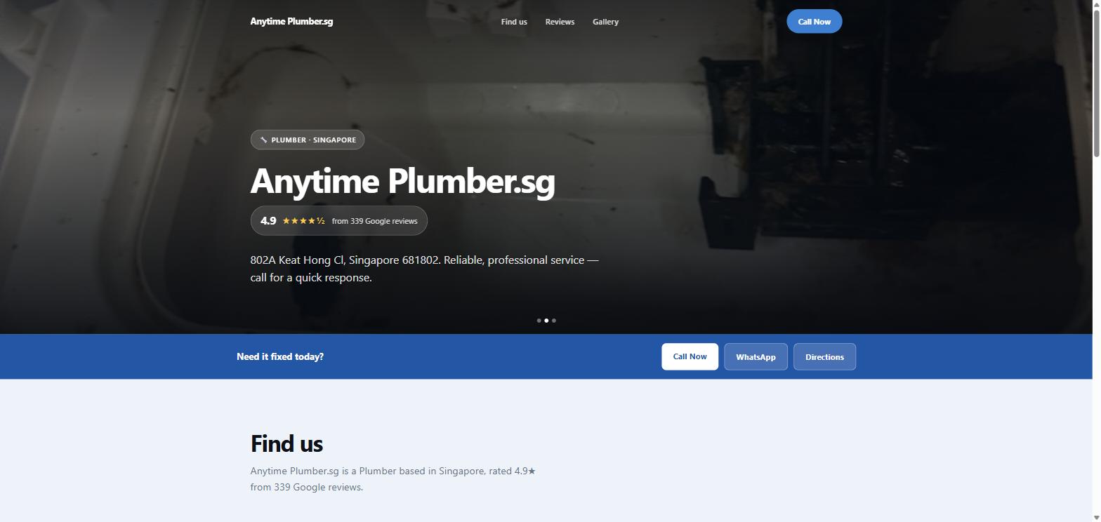 Demo site for Anytime Plumber.sg