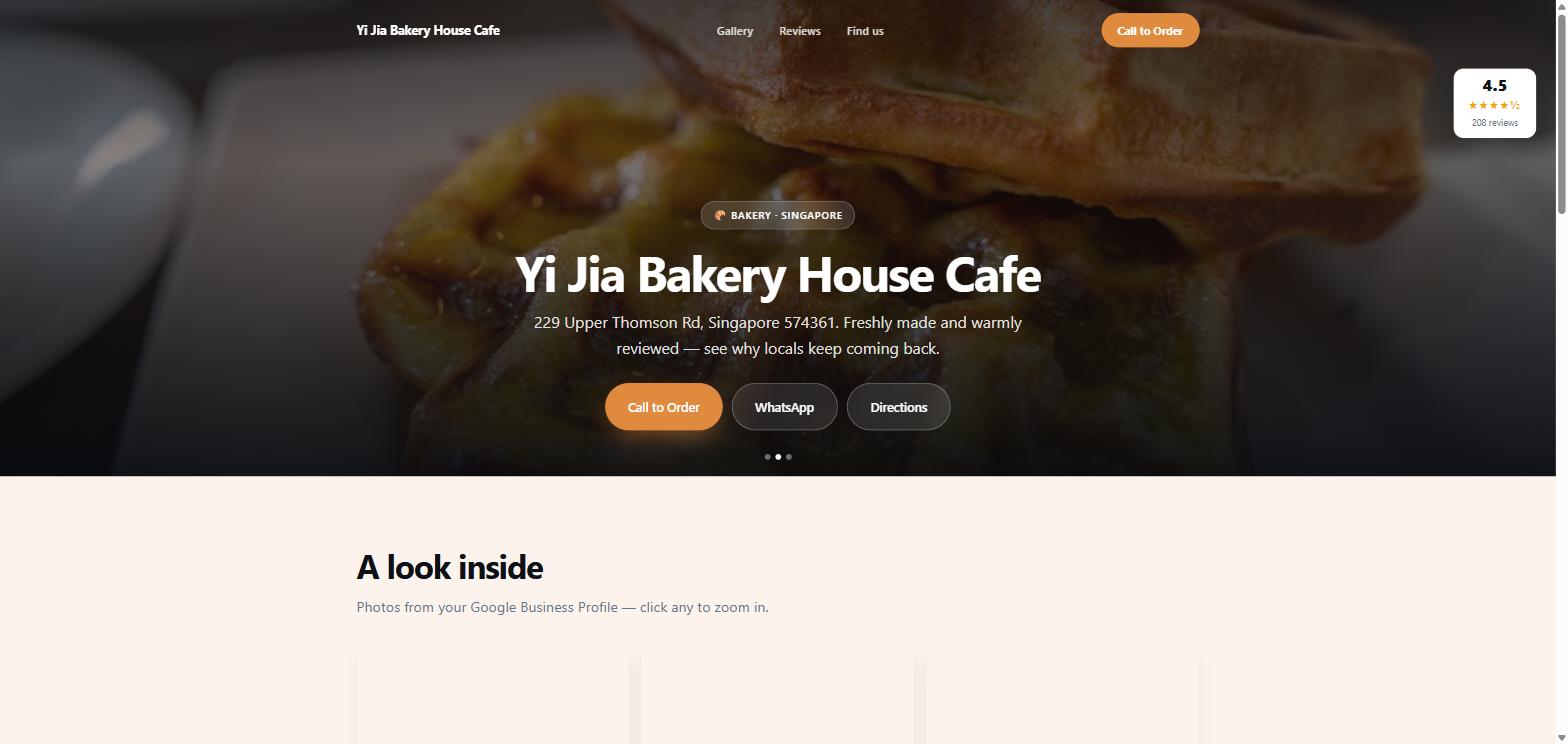 Demo site for Yi Jia Bakery House Cafe