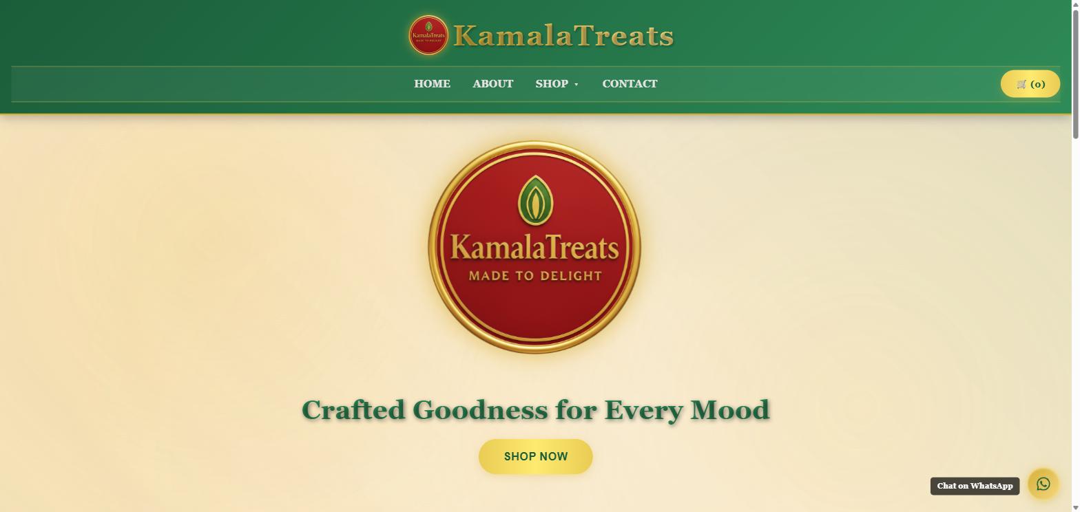 KamalaTreats homepage